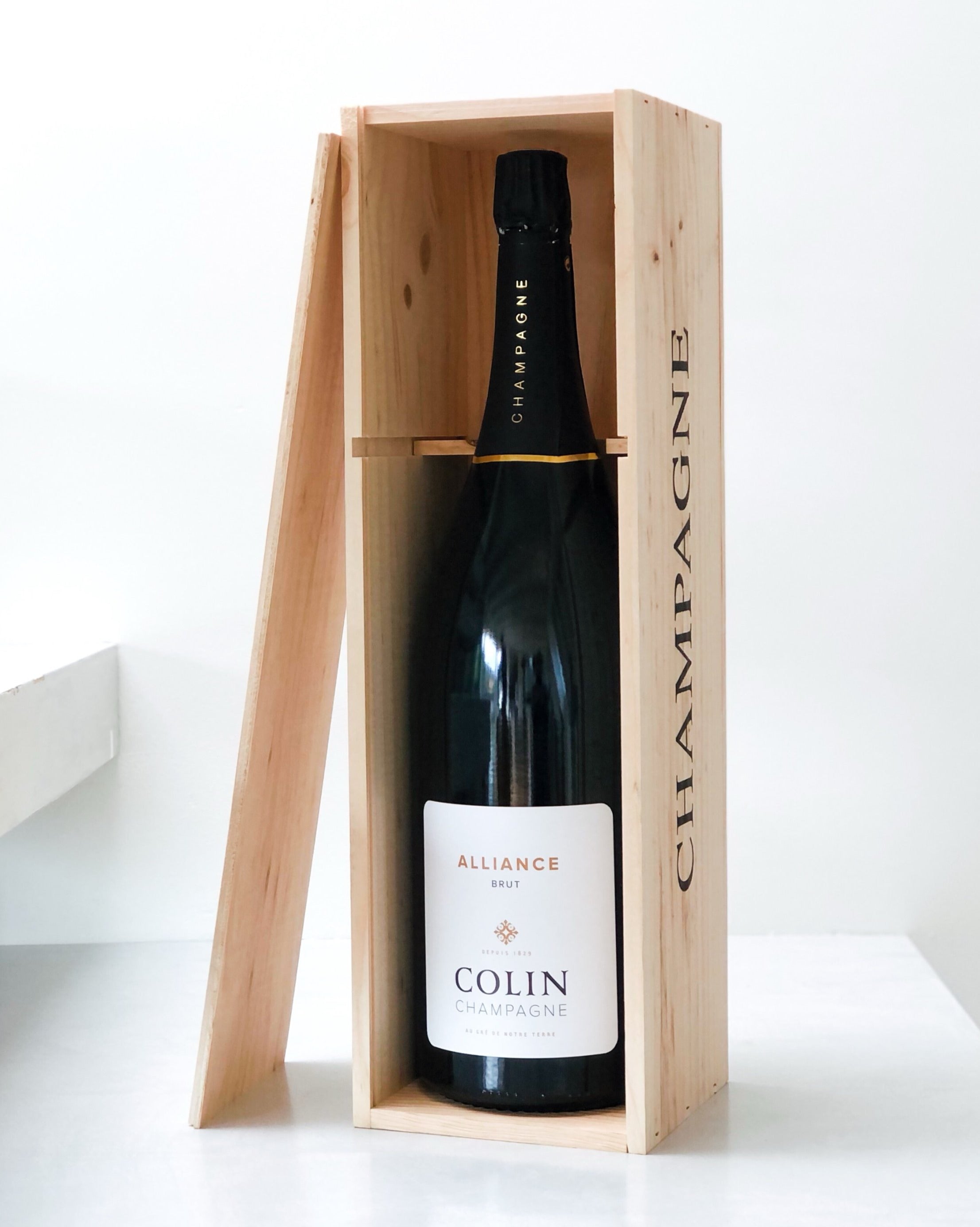 Colin, Cuvée "Alliance", Premier cru, Brut, Jeroboam, Caisse en bois